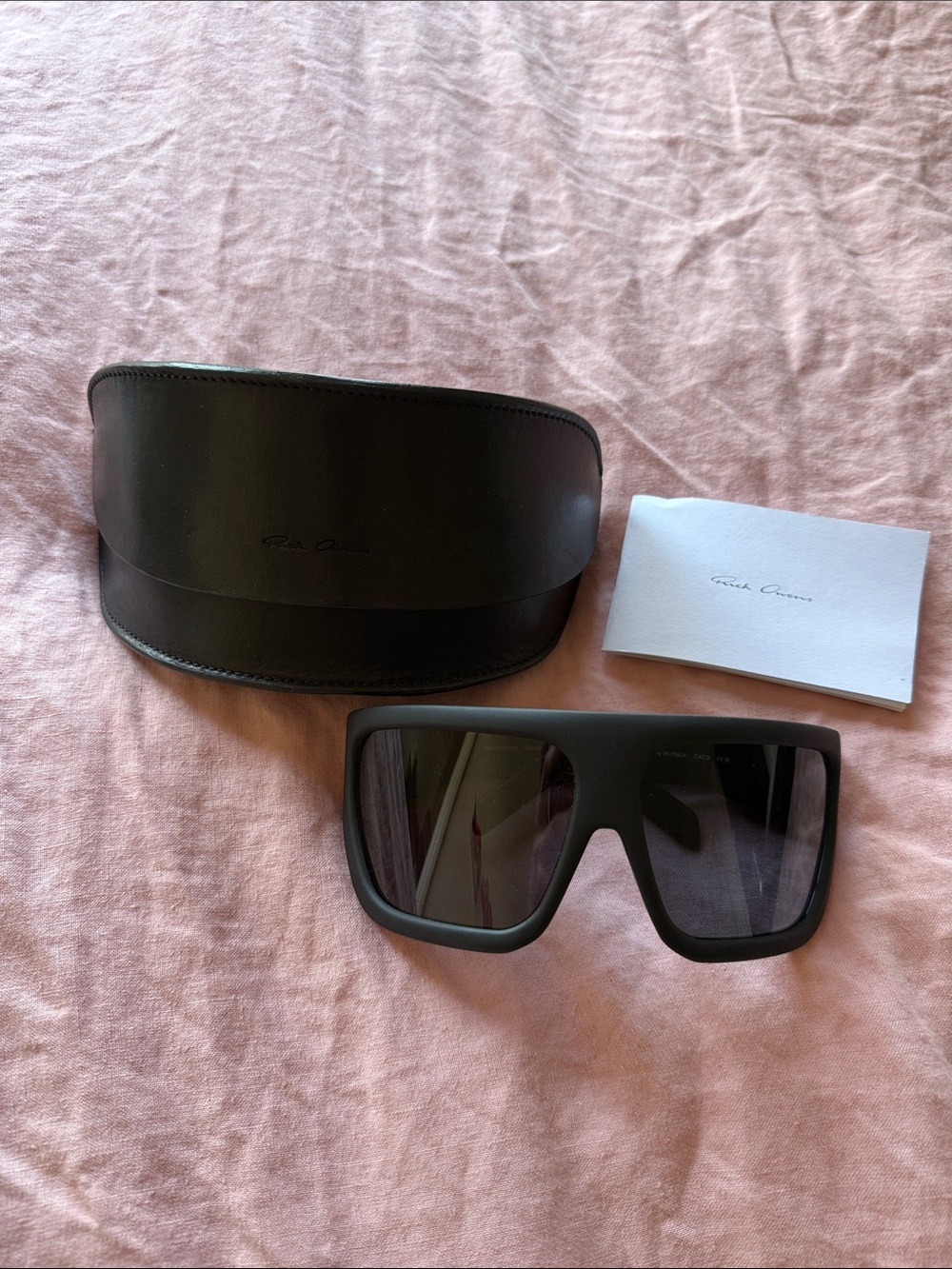 Rick Owens Black Oversized Shield Sunglasses